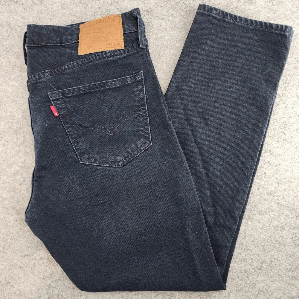 Levi's 511 Slim Fit Dark Wash Premium Denim Jeans Mens 34x30